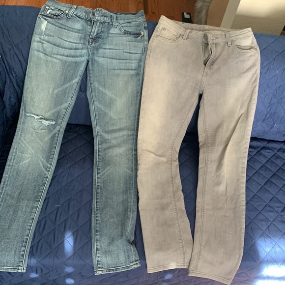 7 For All Mankind Roxanne Skinny Jeans Size 25-no stretch. And gray Size 14 - Picture 2 of 5